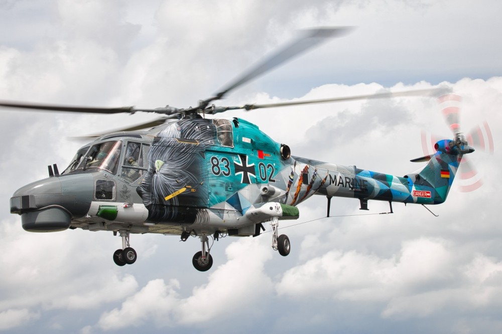 Special painted Sea Lynx from the German Navy (Navy Tigers) showed itself to the audience of this year's NATO Tiger meeting in Germany. Many guests were impressed by the paintwork of the helicopter.