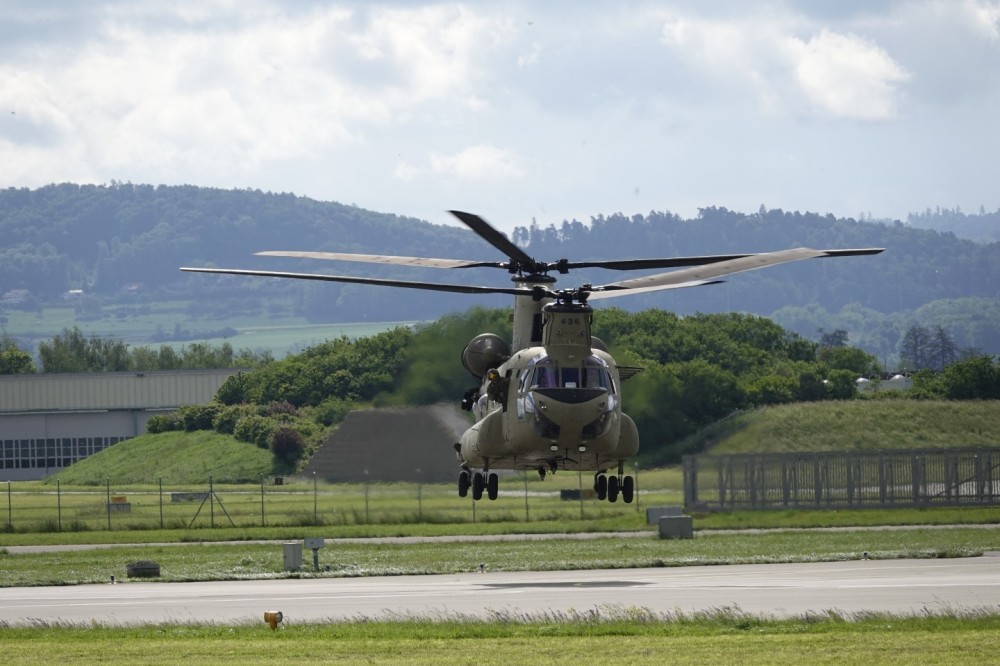 Start in Payern Military-Airfield for a Special Mountain-training Flight  in the Swiss Alps
with the Swiss Army at 22 Mai 2024
United States Army CH-47 13-08436