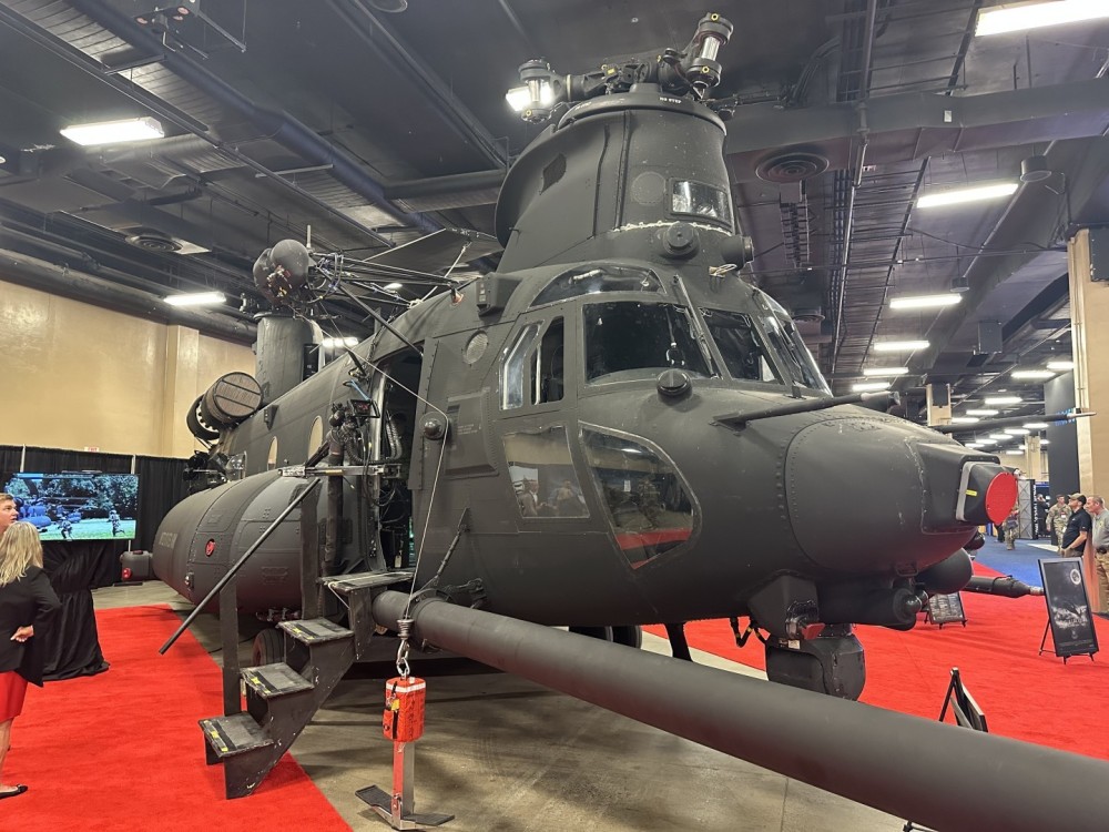 MH-47G 160th Aviation Regiment Special Operations Chinook helicopter that flies in many harsh environments around the world. This helicopter is on display to show the many capabilities that can support it’s mission.