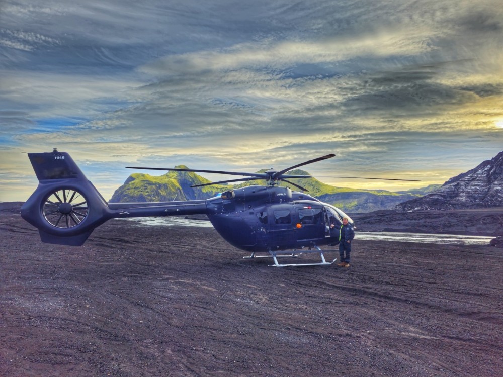 We got H145 for one week Vip transporting here in Iceland.
So fantastic helicopter. Loved the auto hovering over the volcano.
Pilot Gisli Gislason in front of the H145