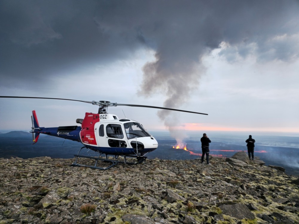 We had 6 eruption next to the Blue Lagoon in Iceland this year, this is picture from August when we landed 2 nm away from the volcano.
These volcanoes was a great for the sightseeing buisness here in Iceland.