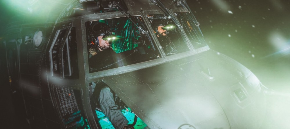 Image captured of RAF Chinook pilots captured during an exercise at RAF Shawbury while the aircraft had finished it's sortie and the crew took to posing for these staged images.