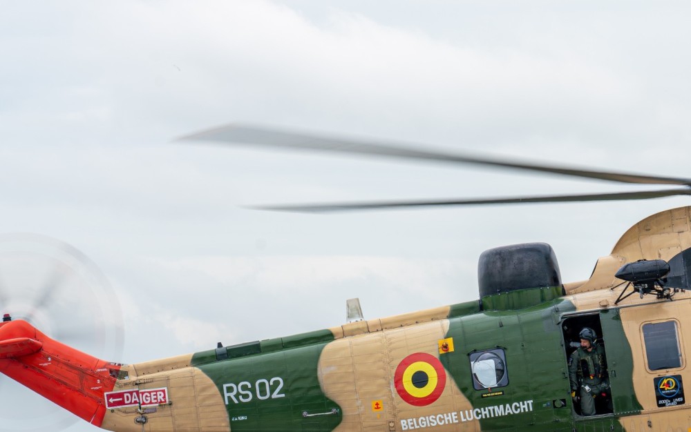 former Belgian Air Force Seaking SAR Helicopter 
now operated by Historical Helicopters
With an ex Seaking Cabin operator in the cabin