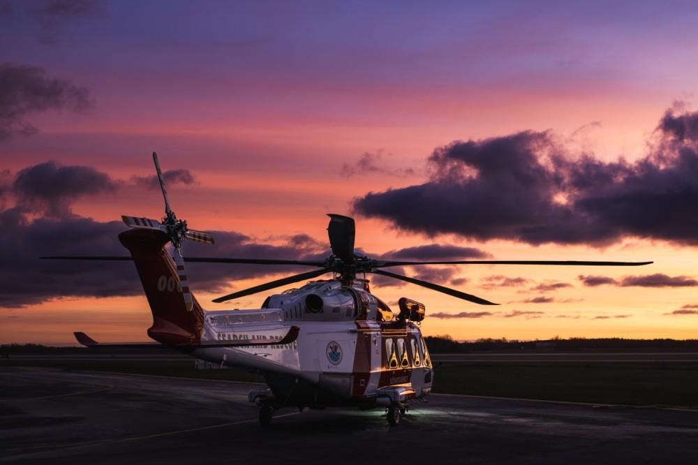 Early morning in the Baltic sea. The AW139 SAR for Swedish Maritime Administration. One of 5 bases around the Swedish coast. Using my smaller Sony A6000 when at work.