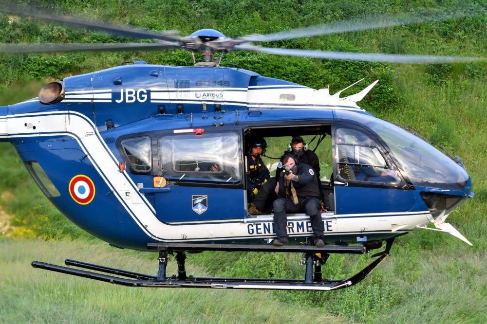 In June 2024, I photographed a GIGN sniper shooting from a FAGN (Forces Aériennes de la Gendarmerie Nationale) EC145 helicopter in a closed training area.