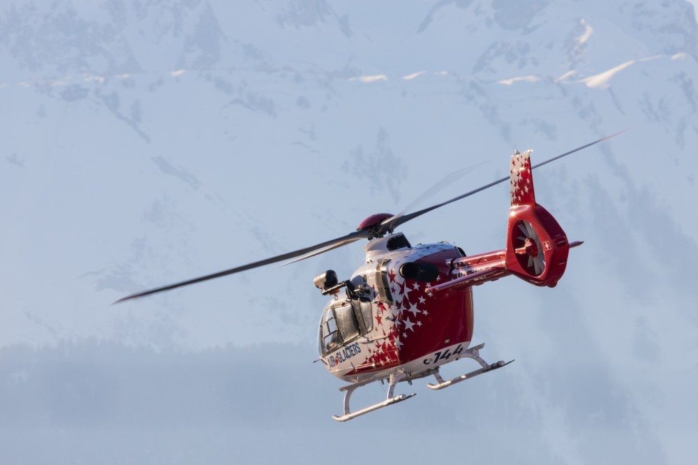 An Air Glaciers EC135 helicopter returning from a rescue flight in Sion (Valais, Switzerland).
HB-ZEF, Eurocopter EC135 T2 > EC135 T3 (CPDS), s/n 0259, built in 2002. New paint scheme in 2024. Sion airport, Switzerland, 27.12.2024.