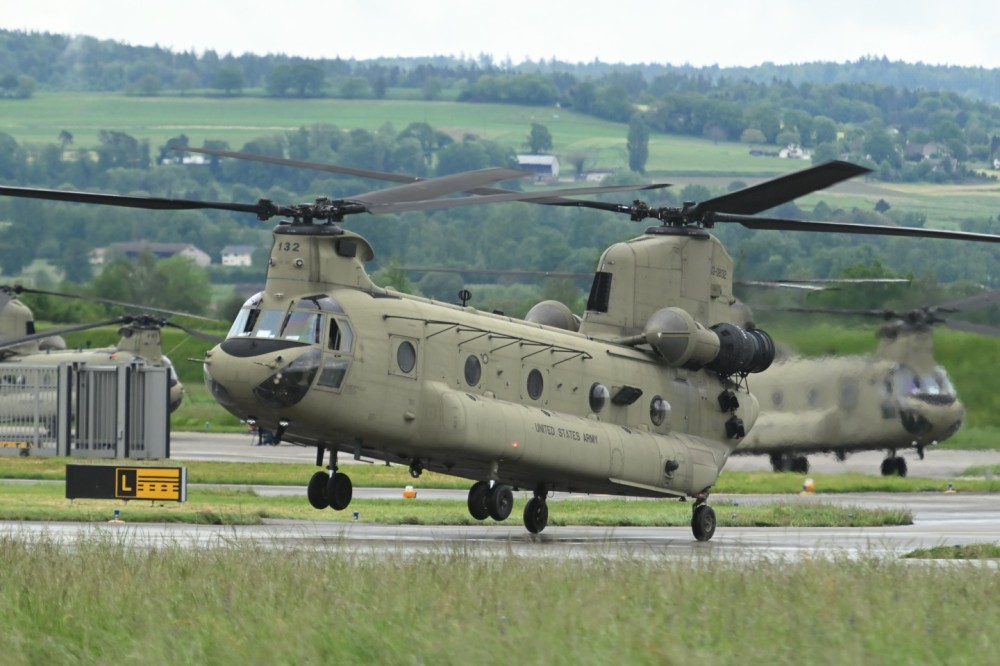 3 Black Hawks and 3 Chinook USA came to carry out training flights for a few days in Switzerland from Payerne aerodrome (CH) photo taken on May 15, 2024