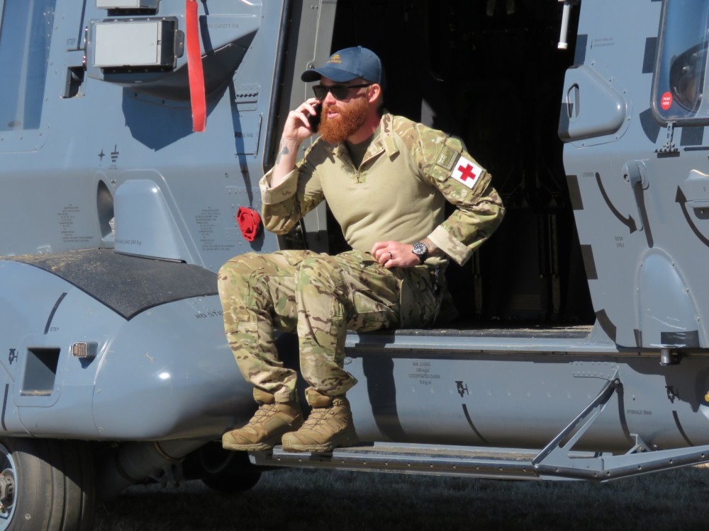 Crew Member: NH-90 HELICOPTER
The RNZAF operates a fleet of eight NH90 Helicopters operated by No. 3 Squadron.  They have been in full service since 2015.  The NH90 is a twin-engine, medium utility helicopter featuring a fly-by-wire control system, full ice protection sysem and a fibre-glass composite structure.  The central role is to provide tactical air mobility operations for the New Zealand Defence Force.  Photographed at Warbirds over Wanaka 2024