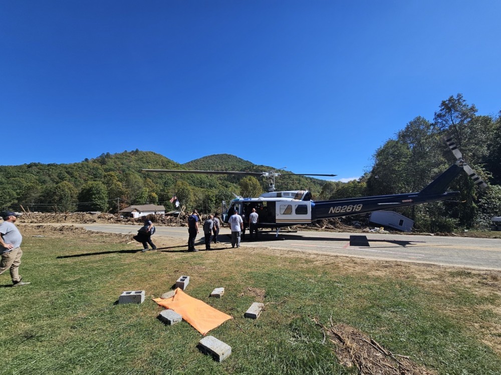 Photo taken during relief efforts in Western North Carolina! This 1968 UH-1H flew supply missions to Black Mountain NC! Like the typical UH-1H she never skipped a beat and preformed flawlessly!