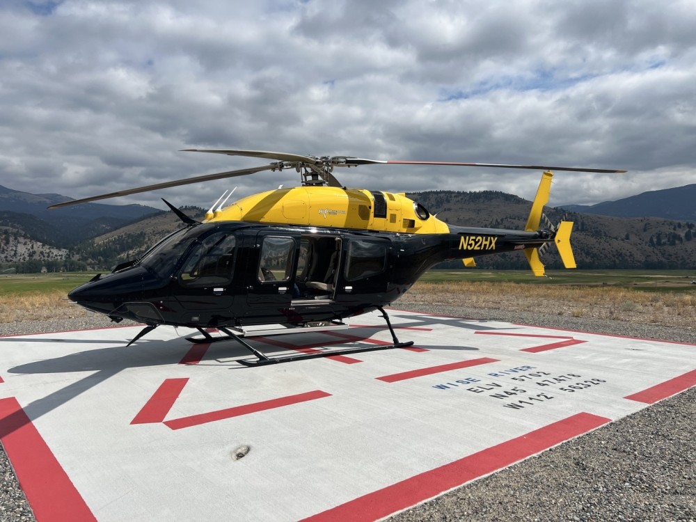 1st year of Bell 429 with U.S.F.S. Photo was taken at the WIse River Helibase in Montana, located just SW of Butte. Aircraft spent 3 months on the road between TX, MT, ID and MN and is a year round contract at Smokey Helibase in the Ocala National Forest FL.