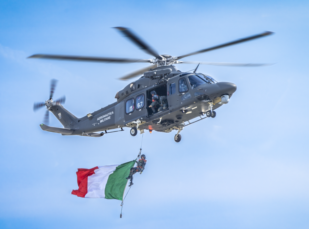 Leonardo AW139b Italian Air Force in exhibition during air show held in Ladispoli                                           .                                                                                                                                                                         .